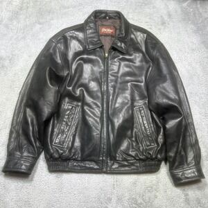 Vintage J. Park Collection Bomber Jacket Men's L Black Soft Lamb Leather *CUTS